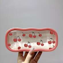 1 pieza Caja de almacenamiento de gafas con diseño en forma de cereza, diseño portátil