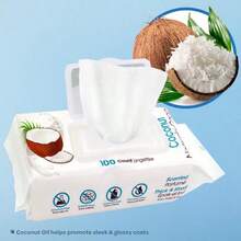 [JUN CAN]Best Pet Supplies Pet Wipes For Dogs Dog Wipes Cleaning Deodorizing For Coats Ears Paws Moisturizing Coconut 100 Count - 保濕椰子 - 查看 2