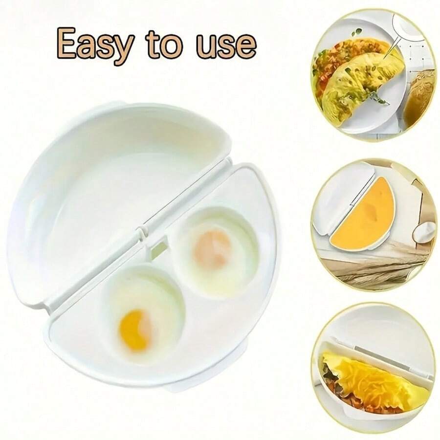 Dụng cụ hấp trứng, nồi luộc trứng, máy làm trứng bằng lò vi sóng, nồi luộc trứng, dễ vệ sinh, dụng cụ làm bánh, đồ dùng làm bánh, có thể tái sử dụng, đồ dùng Giáng sinh - trắng - Xem 1