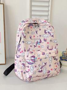 3 Pieces/Set Of Fashionable Printed Leisure Travel Backpack Large Capacity Backpack Childrens Backpack Girls ' Backpack Preparatory Style School Fashion Backpack.BagLarge Capacity.With InsulatedLunch Bag.With Pen Case, Pink For Teen Girls Women College, School Bag Set, School Essential Suff For Women, Girls & Students, Student Bag Sets With Pencil Case - Baby Pink - View 9