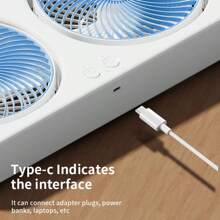 Powerful Dual Head Fan, 2x Cooling Effect, 3 Speed Mini Desk Fan With Quiet Operation, Options For Hanging, Placing On A Table, Or Carrying By Hand, Stylish Device For Outdoor Camping Perfect For Hot Days And Outdoor Activities,1800mAh