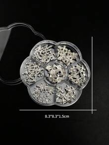 70件/7款经典欧美奢华金属十字架美甲饰品，混合银色，哥特风金属，简约3D十字架美甲饰品，适合女孩和女士美甲装饰，Y2K复古风美甲用品 - 銀色 - 查看 4