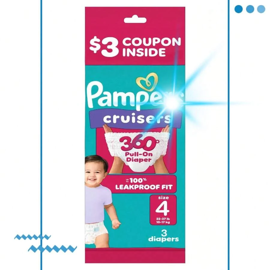 Trial Pack Disposable Diapers - Size 4 - 3ct - 1 - 查看 1