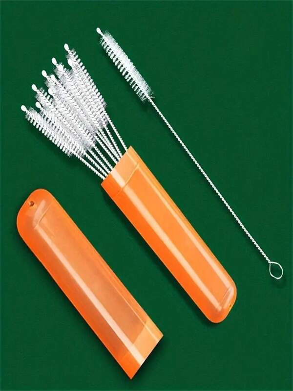 1/2 Packs Drinking Straw Cleaner Brush Kit - Multi-Specifications Stainless Steel Handle Soft Bristle Straw Brush Extra Long Pipe Cleaners For Tumblers, Sippy Cups, Bottles Teapots, Cups, Milk Bottles, Test Tube Brushes, Mini Micro Bottles, Etc., Cleaning Supplies, Back To School Cleaning Tools