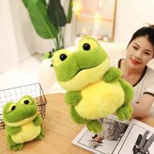 1pc Cute Cartoon Frog Plush Doll, Soft Stuffed Frog Doll Plush Frog Cushion Decoration, Great Birthday Gift For Children - Multicolor - View 11