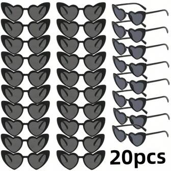 20 pares de gafas de sol para fiesta, gafas vintage con forma de corazón, gafas de sol individuales para mujer, fiesta de despedida de soltera, fiesta de boda, regalos del Día de la Madre, suministros para fiesta de Halloween