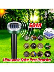 1 à 4 pièces Répulsif à nuisibles solaire à ultrasons avec détecteur de mouvement - étanche et efficace pour le contrôle des nuisibles de jardin, de ferme et d'insectes, style aléatoire