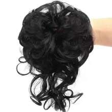 1 chiếc búi tóc xoăn rối, búi tóc giả bằng sợi tổng hợp chịu nhiệt cao, kiểu dáng xõa tự nhiên dành cho phụ nữ, phụ kiện tóc cô dâu, dây buộc tóc đuôi ngựa, phụ kiện đội đầu, dây chun buộc tóc. - Nhiều màu - Xem 6