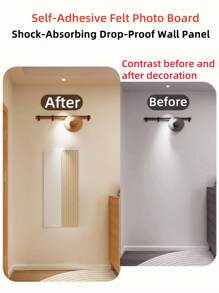 1PC Self-Adhesive Felt Board Wall Decor - Nordic Minimalist Soundproof Pin Board, Reusable Photo Wall & Memo Board For Bedroom/Office, Geometric DIY Background Panel With Noise Reduction, Perfect For Hiding Wall Flaws & Displaying Photos/Notes