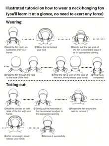 2025 Adjustable Temperature Portable Neck Fan - Rechargeable, No-Leaf Wearable Personal Neck Cooler , Adjustable Neck Support, Hands-Free Wearable Fan For Outdoor Sports, Travel, And Office Use, Travel Cooling Accessory | Modern Neck Fan | Adjustable Fan Speed, Neck Cooling