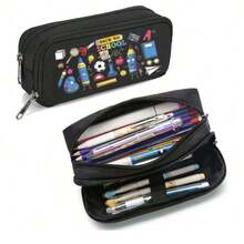 [Large Capacity Oxford Pencil Bag] Portable Pencil Case Cute Cartoon Animal Stationery Bag School Supplies Storage Bag Double-Layer Large Capacity Oxford Pencil Bag Gift Back To School Supplies School Essentials Stationery Supplies Cute Erasable Crystal Blue Gel Pens Utiles Es Bonitos - Multicolor - View 15