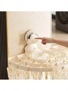 1pc Multi-Functional Drying Rack, Suitable For Socks And Underwear, Strong Suction Cup Wall Mounted, Ideal Choice For Graduation Season, Back To School Season And Summer Laundry, Space-Saving Design With Multiple Clips, Perfect Home Use Option
