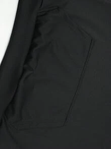 Sudadera de moda con bloques de color para hombres, adecuada para otoño/invierno, uso casual, deportivo y de fitness - Negro - Ver 6