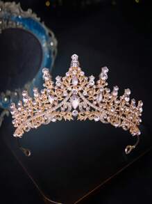 1 pieza Conjunto de corona de piedras preciosas de colores, tiaras nupciales chapadas en oro, tocados de boda con incrustaciones de rhinestones, coronas de princesa multicolor, accesorios para el cabello elegantes para fiestas, diademas de cristal brillante, joyas de boda con gemas diversas, adornos lujosos para el cabello nupcial, coronas de concurso impresionantes, decoración esencial para la cabeza en eventos, tiaras de celebración de alta gama, accesorios nupciales llamativos