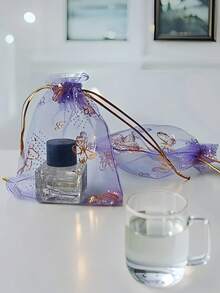 5/10/20/50/100 Pieces Butterfly Multi-Color Gauze Bags, Gift Packaging Bags, Gift Bags, Home And Daily Necessities, Nylon Bag Storage Bags, Festival And Party Supplies, Wedding Supplies, Gift Decoration Packaging, Small Packaging Bags, Jewelry And Accessory Packaging, Gift Hanging Bags, Birthday Gift Jewelry Drawstring Bags - Purple - View 2