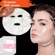 100/300/500 Folhas Descartáveis de Máscara Facial de Plástico, Adesivos de Máscara Facial de Filme de Preservação Transparente DIY, Papel de Máscara Facial Transparente Ultrafino de Bloqueio de Umidade, Papel de Máscara Facial de Salão, Adesivos Descartáveis de Máscara Facial de Plástico de Bloqueio de Água Hidratante de Cuidados Faciais, 50/10 Peças Papel de Máscara Facial de Seda