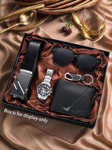 5 Stücke Herren Business Sport Lässig Uhr Set, modisch und schön, ein Muss für Männer, Alltagsgebrauch, Feiertagsparty, Geburtstagsgeschenk