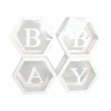 透明字母婴儿淋浴盒生日婚礼定制名字气球盒，生日派对装饰，性别揭示，装饰，圣诞装饰大透明盒，生日装饰背景，节日派对装饰，家居装饰，壁炉装饰，婴儿淋浴盒，背景摄影道具 - 彩色 - 查看 13