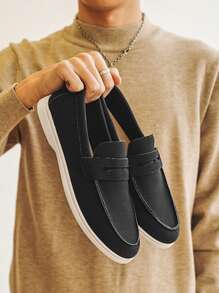 Mocassins respirants et confortables pour hommes, style britannique minimaliste, convenant pour le port casual, les déplacements, les activités extérieures - Été