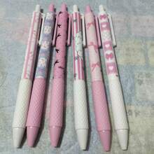 1pc Retractable Ballpoint Pen, Quick-Drying, Cute Cartoon Bow Design, Matte Heart Shape, 0.5mm Nib, Essential For Students - Multicolor - View 10