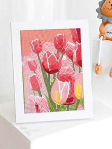 Kit de pintura floral com diamantes para iniciantes, decoração de flores com bordado de diamantes faça você mesmo, presente de arte e artesanato com diamantes