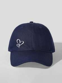 1 Pc Adjustable Printed Double Heart Baseball Cap, Outdoor Sun Ion Casual Hat, Suitable For Spring, Autumn, Travel, Beach, Y2K Style For Boys And Girls - Baseball Cap - View 12