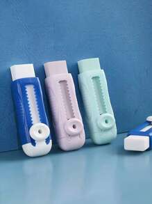 4pcs/3pcs/2pcs/1pc Retractable Erasers, Super Clean Smudge-Free Non-Crumbling Erasers, Student Correction Stationery Erasers, Back To School Essential, Reward Small Gifts