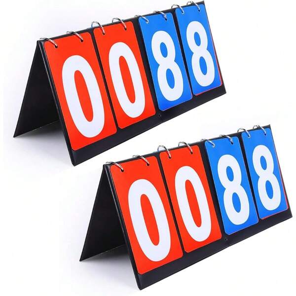 2 Packs Of Portable Sports Scoreboards For Keeping Score In , Volleyball, Tennis, And Other Outdoor Sports Matches.