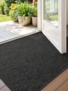 1pc Polyester Material, Simple Ins Style Dual-Color Woven Texture Doormat, Modern Fashion Woven Pattern, Easy To Clean, Wear-Resistant, Dust-Proof, Suitable For Entryway Function Mat Door Mat Kitchen Mat&Rug Home Decor Entryway Decor Bathroom Kitchen Decor Kitchen Rug