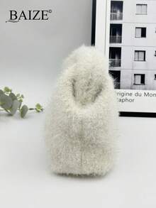 ENBEI BAIZE 优雅条纹拼色手拿包 - 化妆包大号、耐用、多功能女士沙滩包、夏季钱包优雅女士包，适合日常使用和节日场合母亲节礼物、婚礼季节纪念品包