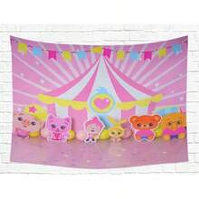 Plim Background Tapestry Children Birthday Party Photography Cartoon Photo Background Wall Rainbow Desktop Banner Decoration Baby Room - 白色 - 查看 1