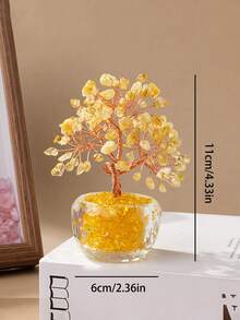 2026新款小黄水晶树摆件，圣诞餐桌装饰礼品，家居装饰，厨房装饰，房间装饰，派对装饰，装饰工艺品，桌面摆件，餐桌中心装饰品，派对回礼装饰，闺蜜生日礼物，派对回礼，情人节礼物