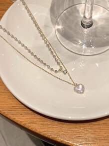 1 Pc Sweet And Minimalistic Double Layer Butterfly Necklace