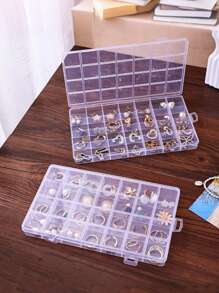 10/12/15/18/24 Grid Fixed Transparent Storage Box, Plastic Empty Box For DIY Sunflower, Plum Blossom Beads, Polymer Clay, Jewelry Accessories. Multi-Purpose Transparent Organizer Box, Suitable For Storing Earrings, Rings, Jewelry, Nail Art Supplies, Gifts For Women