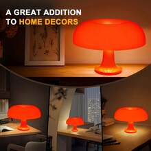 现代蘑菇形台灯 | USB 供电 | 三色可调光照明 | 抛光表面 | 装饰艺术风格 | 无限调光 | 卧室和办公桌的理想选择