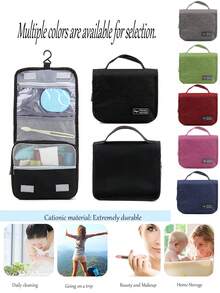 1 件旅行悬挂式洗漱包，大容量化妆收纳袋，防尘轻便的整理包，适合男士、女士、学生旅行、度假、商务旅行、剃须套装、防水化妆包、浴室淋浴包、返校用品、海滩度假必备毕业旅行配件旅行必备品旅行必需品度假夏季度假用品旅行包 - 彩色 - 查看 8