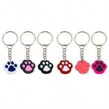 12件套创意卡通彩色PVC猫爪钥匙扣，包包装饰小挂件，生日派对回礼，汽车配件，可爱哥特风Y2K包包配件，带证件夹的挂绳，汽车配件，包包挂饰，圣诞节汽车配件，送给老师、朋友、姐妹的礼物创意