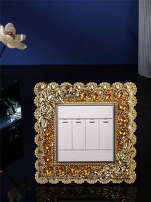 1 Stück silberplattierter Strass-Lichtschalter-Aufkleber - staubdichter Kunststoff-Dekorationsaufkleber für Lichtschalter zu Hause/im Büro (Schlafzimmer, Küche, Wohnzimmer) sowie als Weihnachts- und Muttertagsdekoration, Raumdekoration, Heimdekoration, Wanddekoration