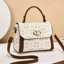 Women Crossbody - 方塊料-咖啡 - 查看 4