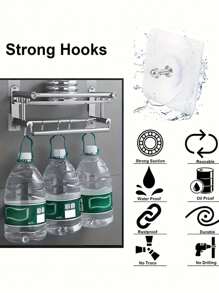 10pcs Strong Adhesive No-Drill Screw Stickers, Self-Adhesive Screws, Invisible Wall Nails, Nail-Free Hanging Shelves, Pendants, Seamless Nail-Free Decal Photo Frames, Clocks, Seamless Nail-Free Design, Kitchen Wall Hooks, Drill-Free Installation, Practical Hook And Bathroom Shelf Hanging Kit