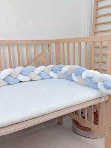 1pc 3-Strand Braided Baby Crib Bumper, Newborn Anti-Collision Soft Pad Nursery Room Decor, Crib Braided Guardrail Cushion, Soft & Thick Collision Pad Decorative Strip, Suitable For Cradle, Changing Table, Stroller, Crib Set