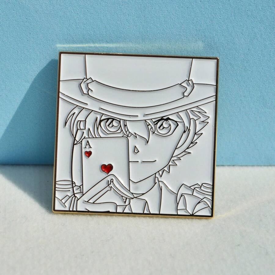 1 huy hiệu - Huy hiệu kim loại Kaitou Kid - Bộ ghim cài áo tráng men hình anime - Phụ kiện túi kim loại cao cấp với lớp phủ bóng, quà tặng manga sưu tầm - Quà sinh nhật - Quà tặng bạn bè - Quà tặng - Món quà hoàn hảo - Quà Halloween - Quà Giáng sinh - Quà Phục sinh