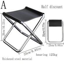 1 Peça Cadeira Dobrável Portátil para Uso Externo, Banqueta Compacta para Pesca, Viagem, Camping, Resistente e Leve