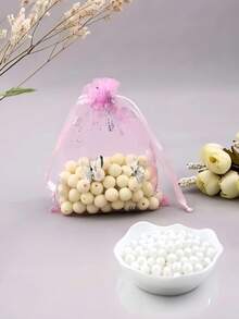 5/10/20/50/100片蝴蝶彩色纱布袋, 礼品包装袋, 礼品袋, 居家日用品, 尼龙袋收纳袋, 节庆派对用品, 婚庆用品, 礼品装饰包装, 小包装袋, 首饰及配饰包装, 礼品挂袋, 生日礼物首饰束口袋, - 粉色 - 查看 3