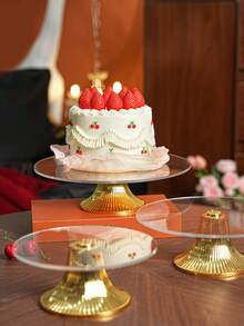 1 件大号/小号光滑蛋糕架/拼盘，用于婚礼/派对小吃、糖果、干果展示，可重复使用的光滑蛋糕架，适用于派对、庆祝活动 - 無色 - 查看 4