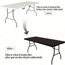 Bộ 1 khăn trải bàn, chất liệu polyester và spandex, hình chữ nhật, chống thấm nước, có thể giặt được, phù hợp cho bàn tiệc buffet, bữa tối ngày lễ, đám cưới, hội chợ thương mại và sử dụng tại nhà. - Nhiều màu - Xem 7