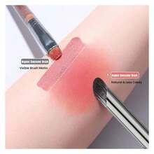 Concealer Brush Under Eye,DUcare Angled Small Nose Contour BrushConcealer Makeup BrushFoundation Brightening Slanted Brush For Dark Circles Puffiness Puffy Face Eyebrow Eyes Black - 彩色 - 查看 4
