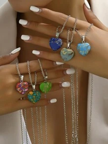 1 pieza Collar con colgante de turquesa bohemio vintage de borlas largas con diseño elegante para mujer, adecuado para regalos, fiestas, uso diario y ocasiones de boda