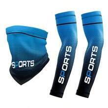 UV Protection Face Mask And Arm Sleeves Set, Lightweight, Breathable, Ear Loop, Vintage Car Club Print - Ideal For Motorcycle, Cycling, Fishing, Camping, Outdoor Activities