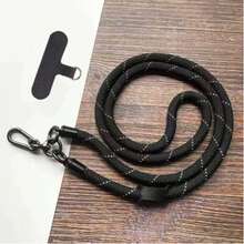 Cuerda anti-pérdida para teléfono móvil de exterior, correa para teléfono y cámara de viaje, accesorio para teléfono, accesorio de avión, accesorios de viaje internacionales, accesorios de verano, accesorios de campamento, accesorios tecnológicos, accesorios de gimnasio para viajes, correa para teléfono/cámara réflex de viaje, artículos esenciales de viaje, regalos del Día de San Valentín, suministros de vuelta a la escuela, regalos de fiesta - Negro - Ver 13
